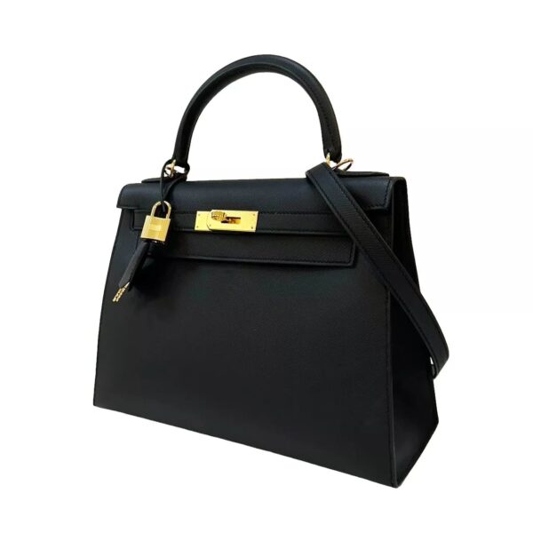 Kelly Hermes Bag 28 Noir - Image 3